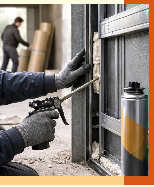 Заполнение пустот ворот в Кургане от 4639 руб. — заливка ППУ, утепление под ключ | ТепломастерКрг